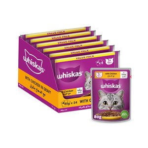 Whiskas Chicken in Gravy Wet Cat Food 12×80g